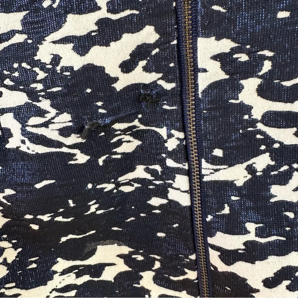 Teri Jon Rickie Freeman Metallic Blue Off Shoulder Midi Dress Size 10 - Image 7