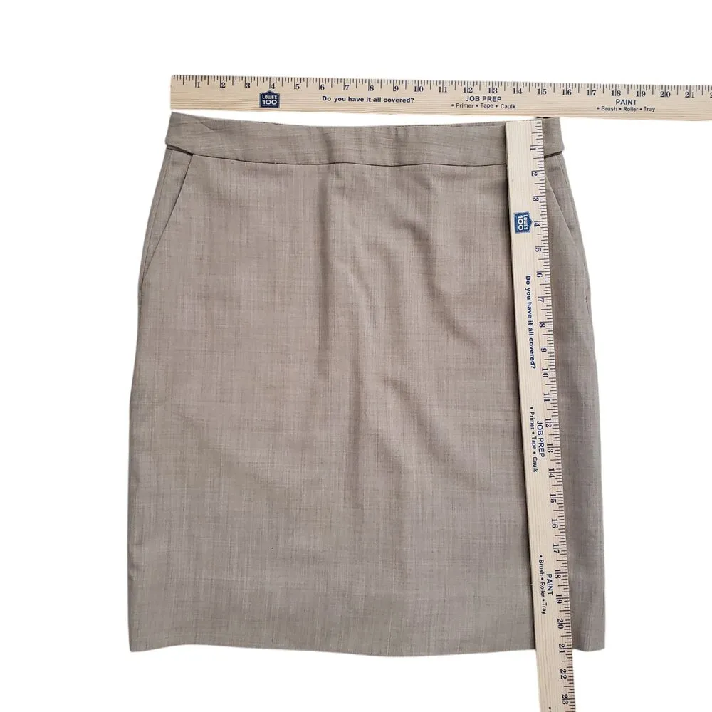 Twin Hill Skirt Mini Womens Beige Wool 6 Uniform Classic Business Pencil Brown - Image 4