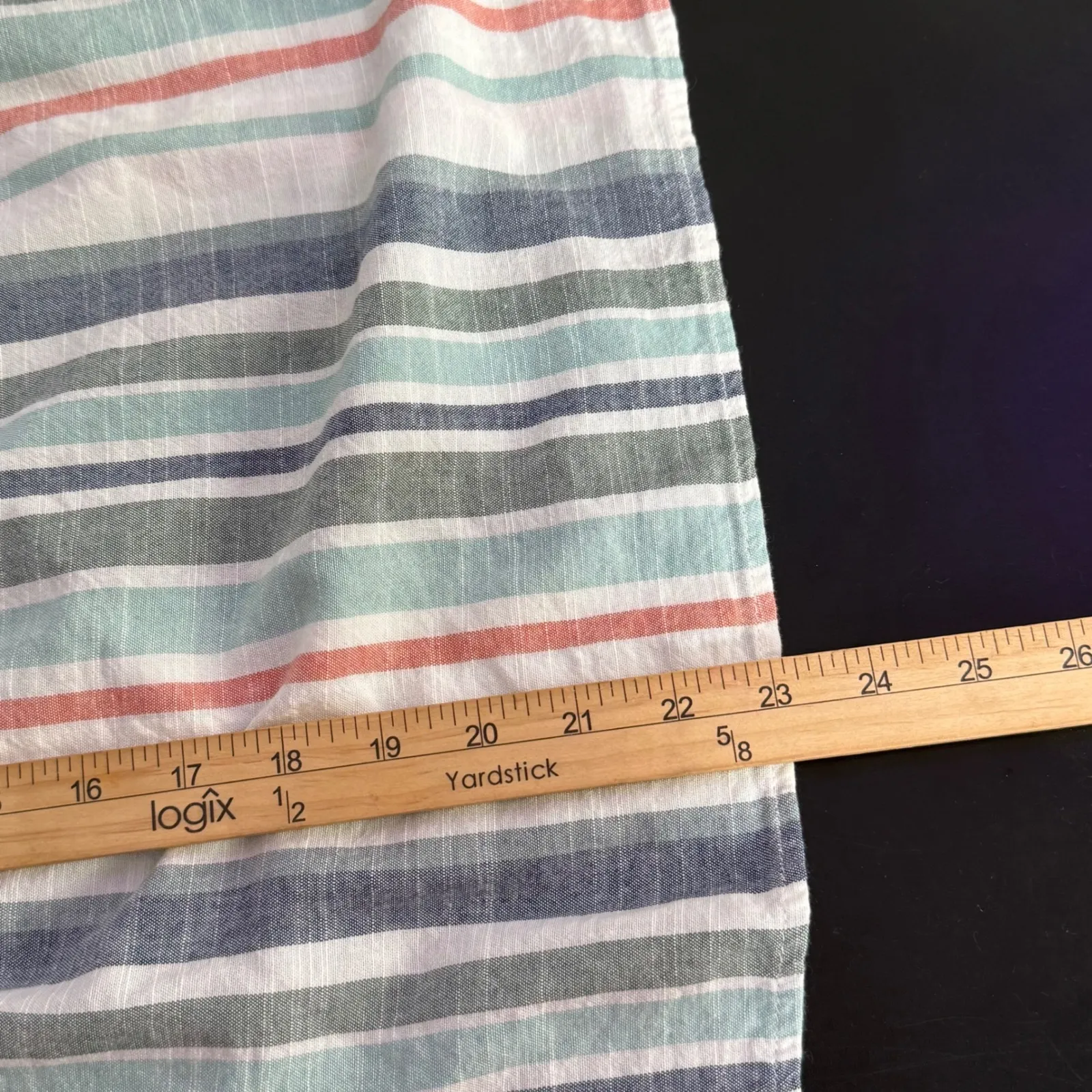 Knox Rose BOHO Faded Striped Blouse Size M Peasant Tunic Top Bishop Beach - Image 8