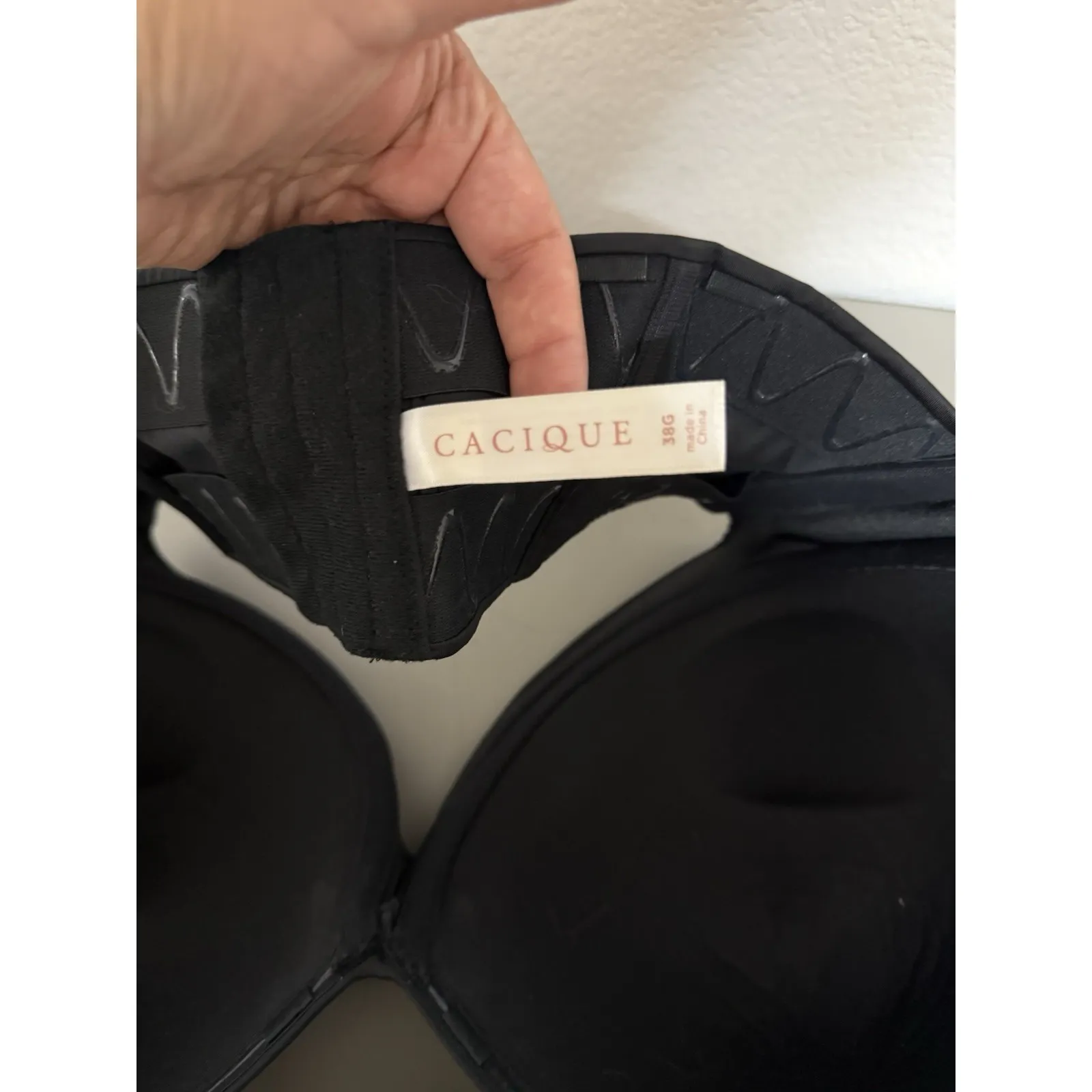 Cacique Women Bras Set (2) 38G Smooth Strapless Solid Beige Nude/Black Underwire - Image 10