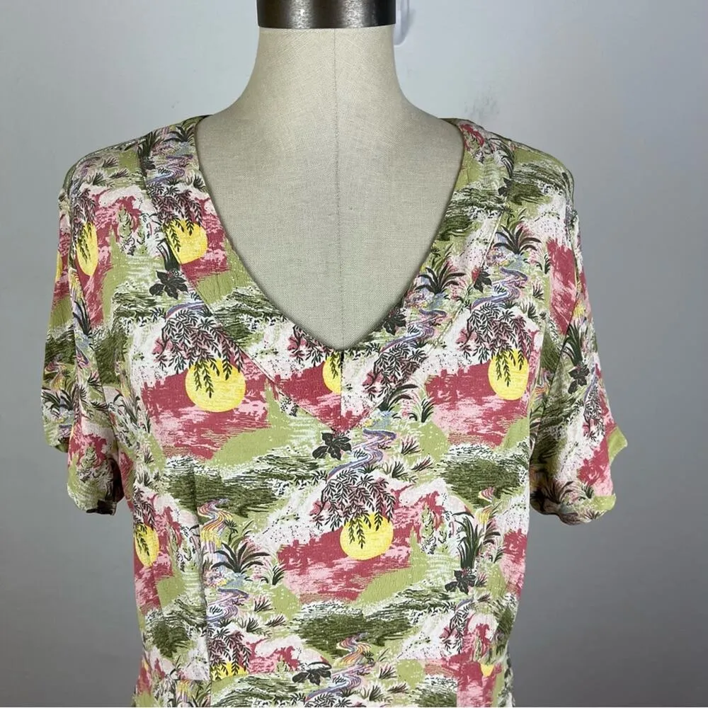 FLAX Floral V Neck Shift Dress - Image 3