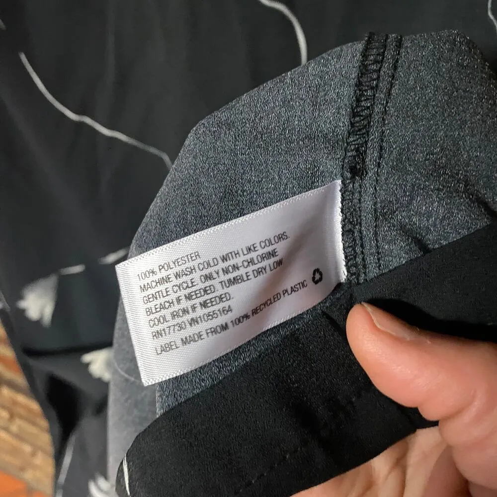 NWT A New Day Black Floral Long Sleeve Mini Shift Dress Women's Size Small - Image 7