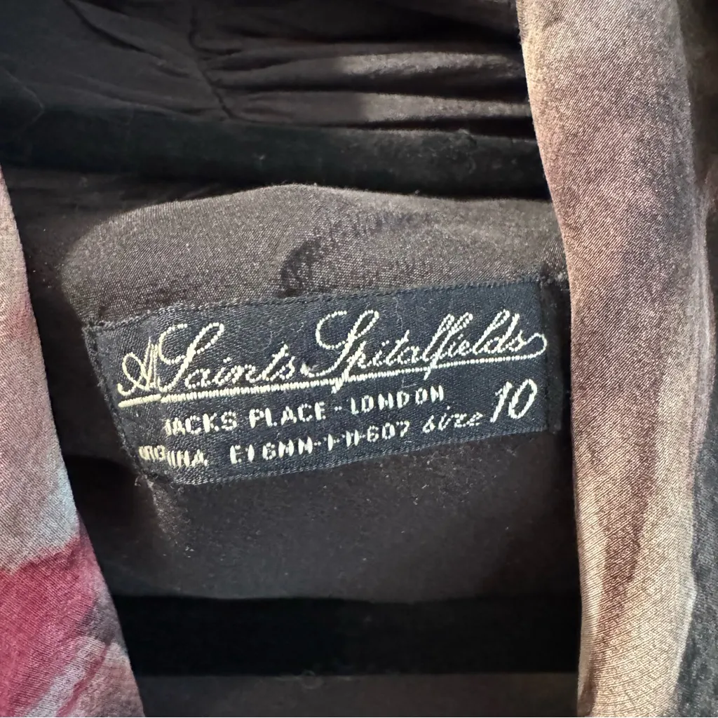 All Saints 100% Silk Floral Wrap Tropic Dress Size US 6 - Image 3