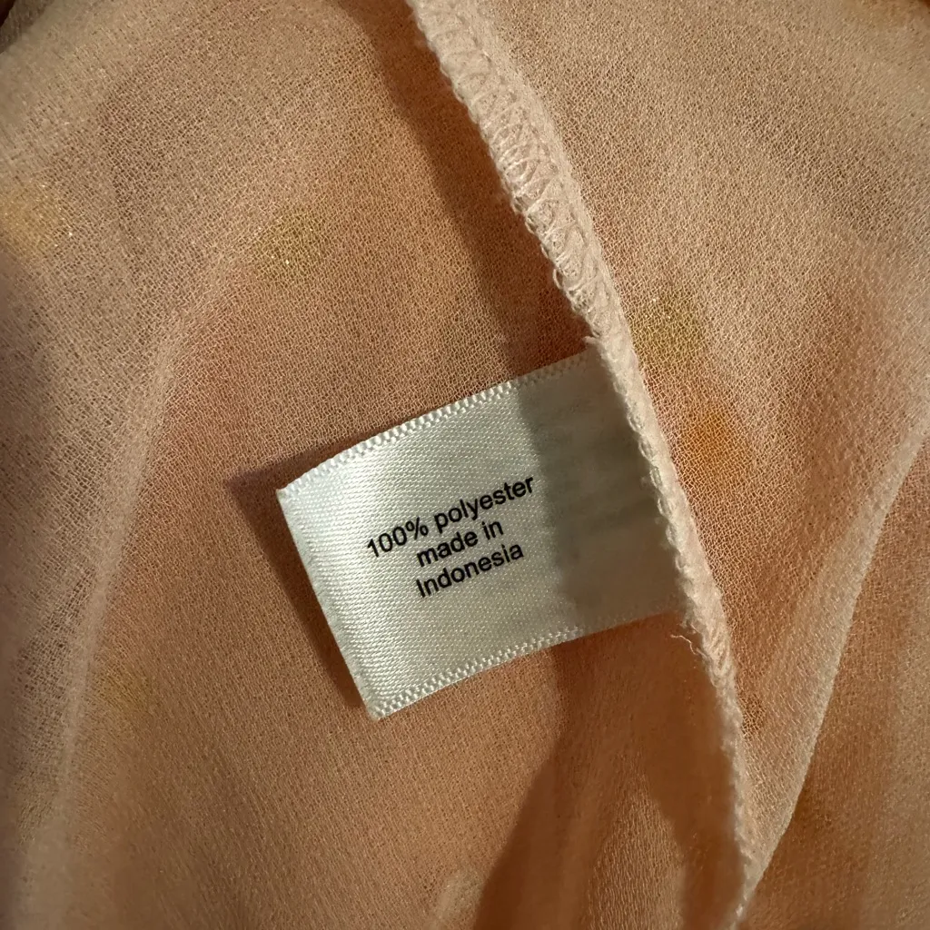 Lane Bryant Business Polka Dot Sheer Blouse Pink Gold Size 26/28 4X - Image 6