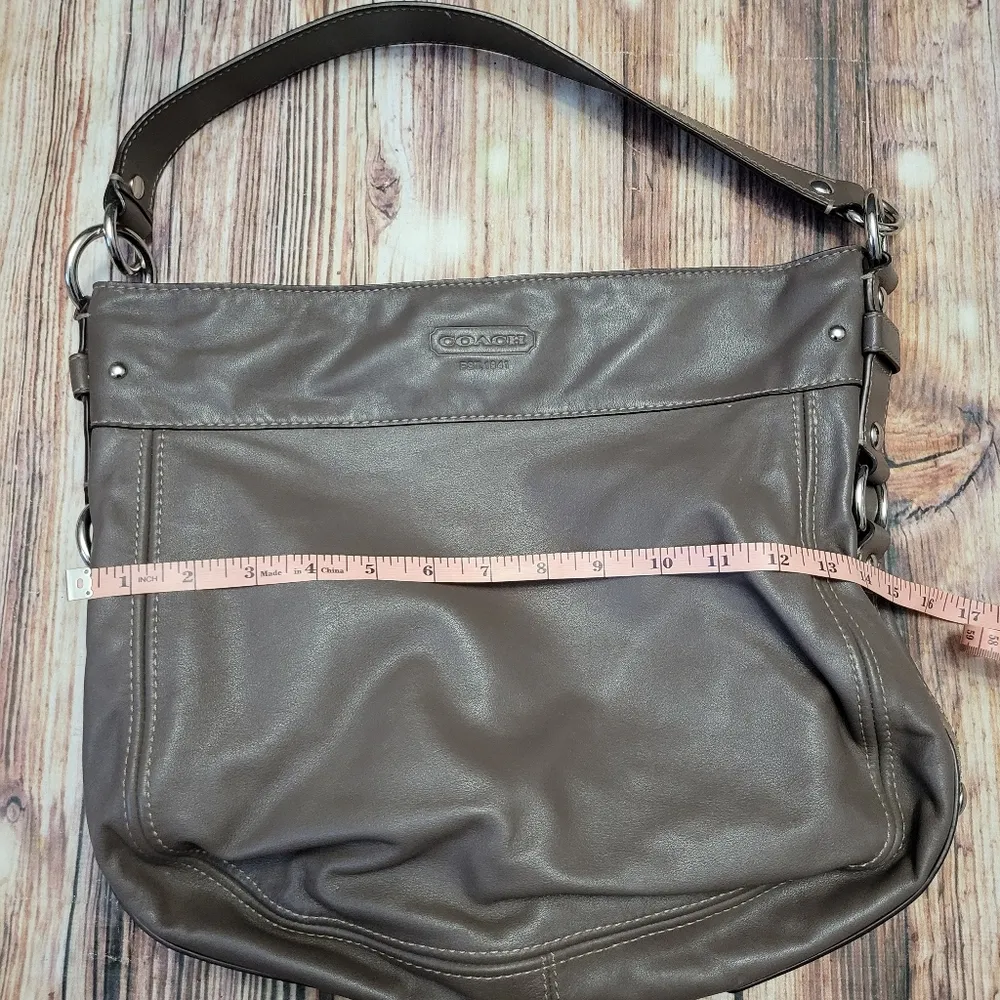 Coach “Zoe" Brown Leather Hobo Satchel - Image 10