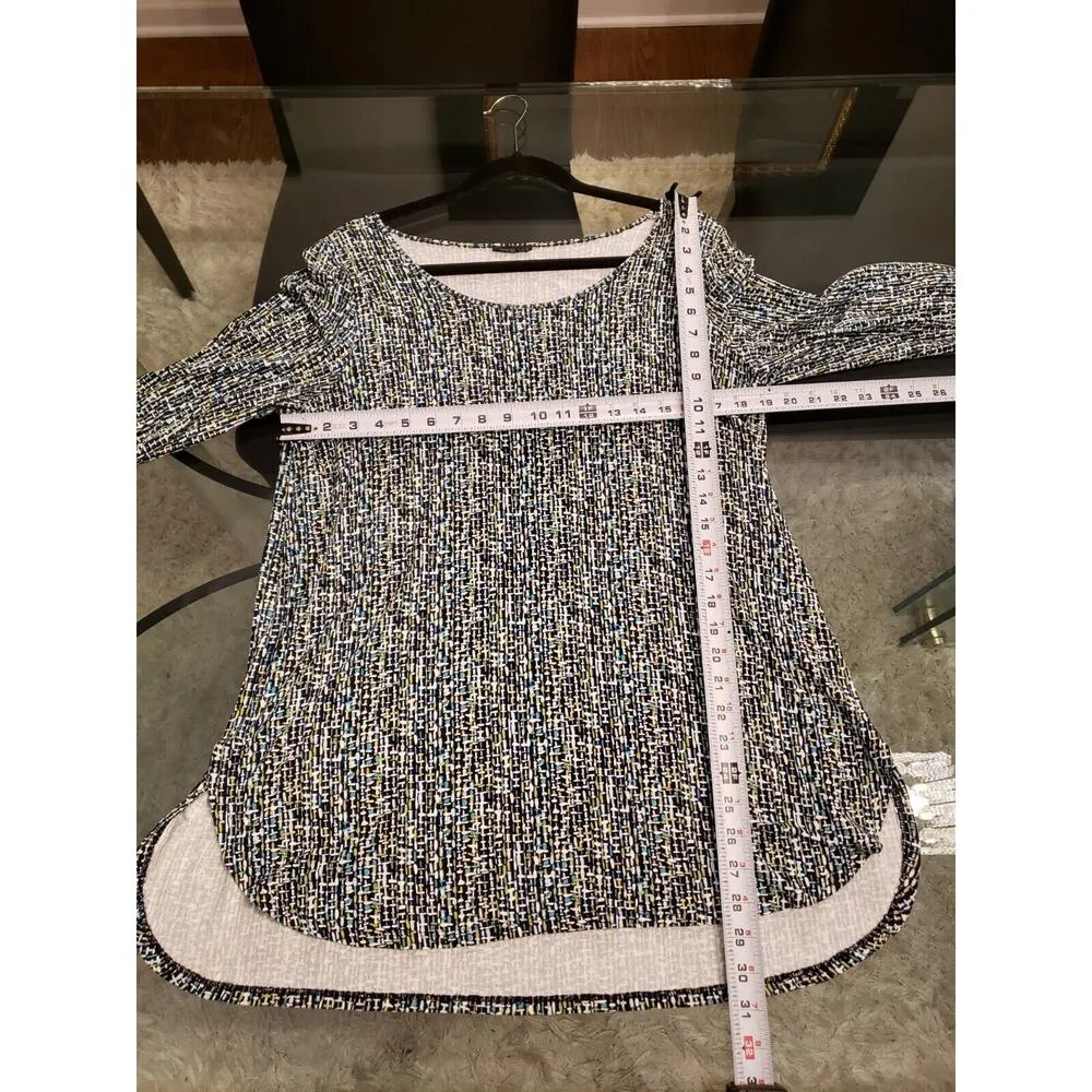 J. Jill Women's Multicolor Polyester Round Neck Long Sleeve Casual Top Blouse L - Image 10