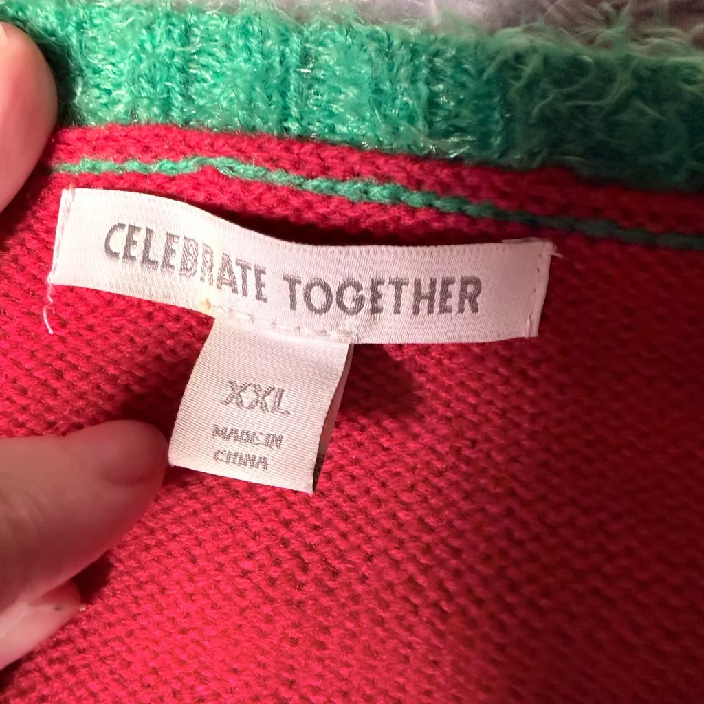 Ugly Christmas sweater tree red green festive XXL - Image 3