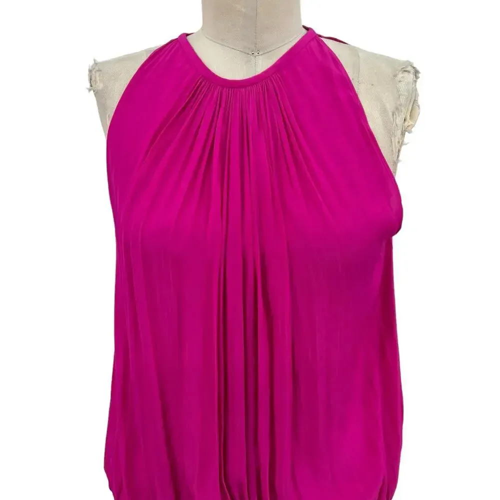 Ramy Brook Paris Sleeveless Dress in‎ Wild Rose Hibiscus Pink Size Medium - Image 3