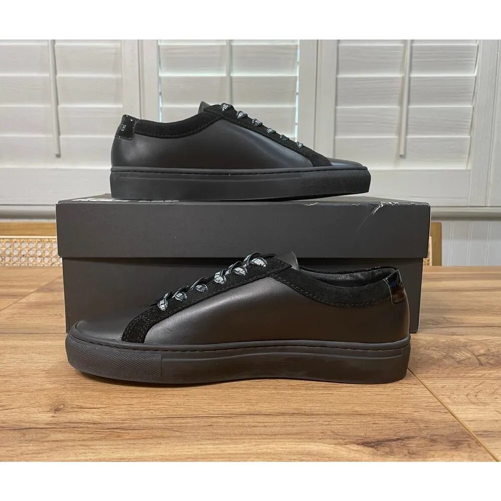 The Kooples Black Sneakers Unisex Leather Vinyl Size 7.5 US 38 EU NIB Low Tops - Image 9