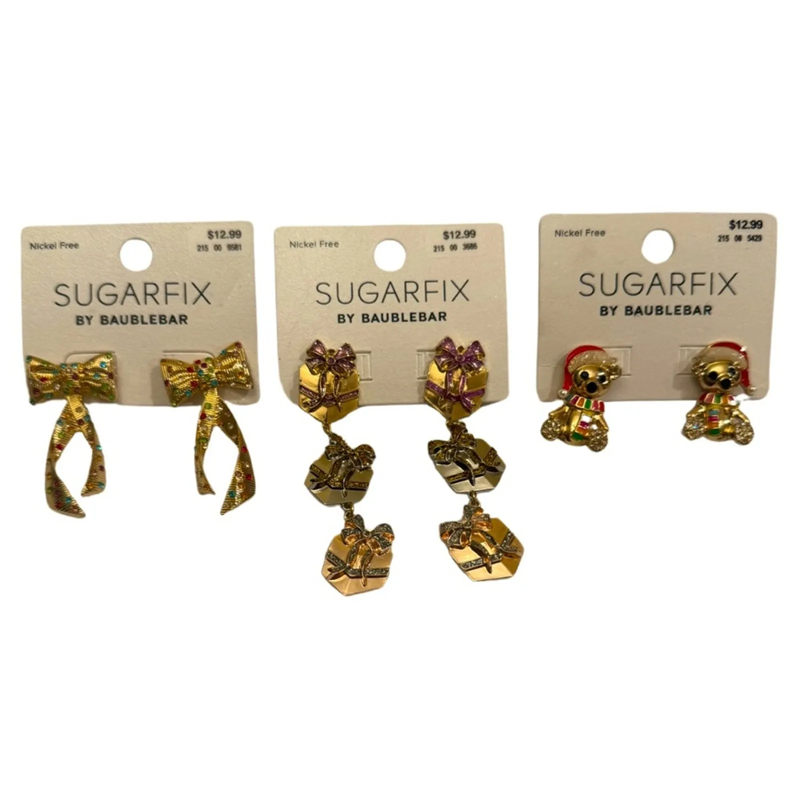 SUGARFIX by BaubleBar Winter Holiday Earrings- Lot of 3 - Image 2
