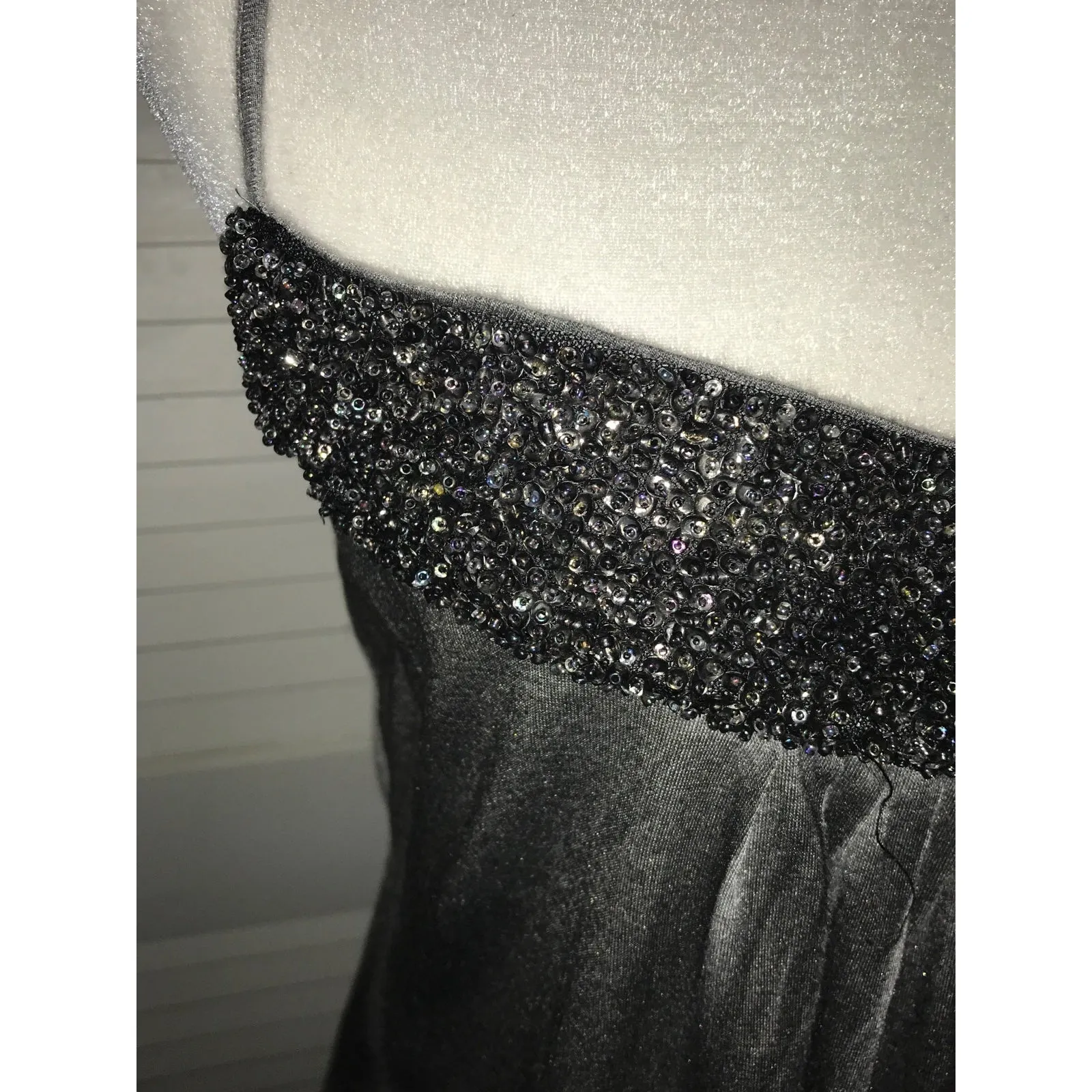 Silence + Noise Sequin Sweetheart Neckline Tank Top L Flaws Rocker Coquette Girl - Image 9