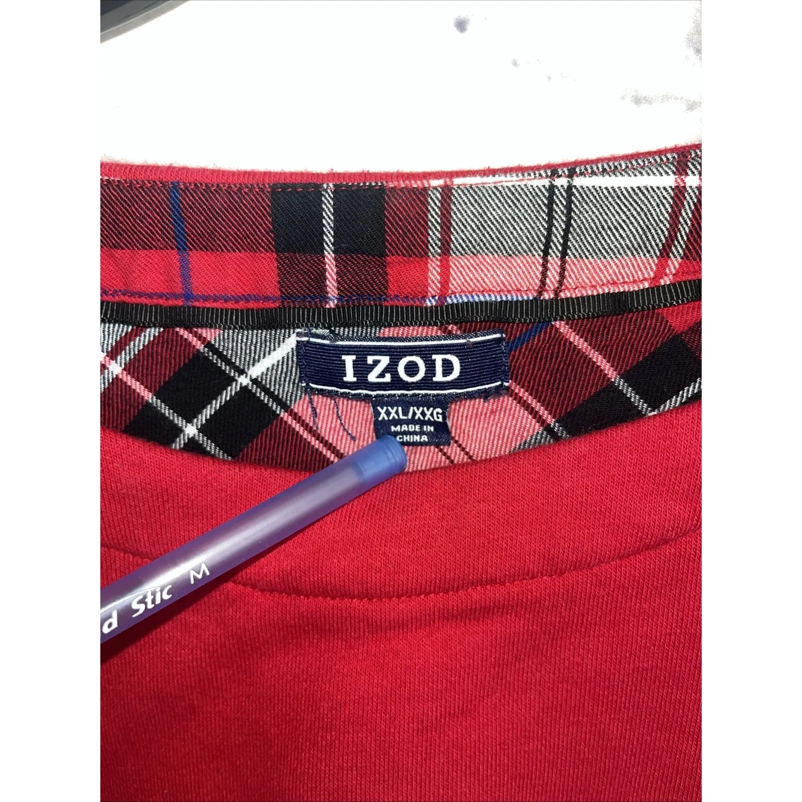Izod Women's Preppy Casual Red Plaid Sweatshirt Size XXL - Image 2