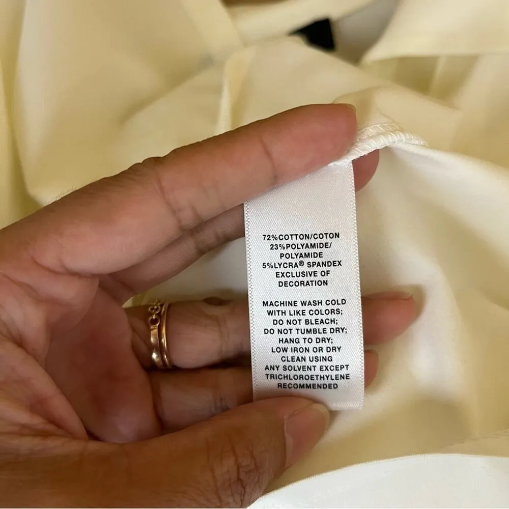 Lafayette 148 New York White Pleated Collared Jacket Shirt - Image 8