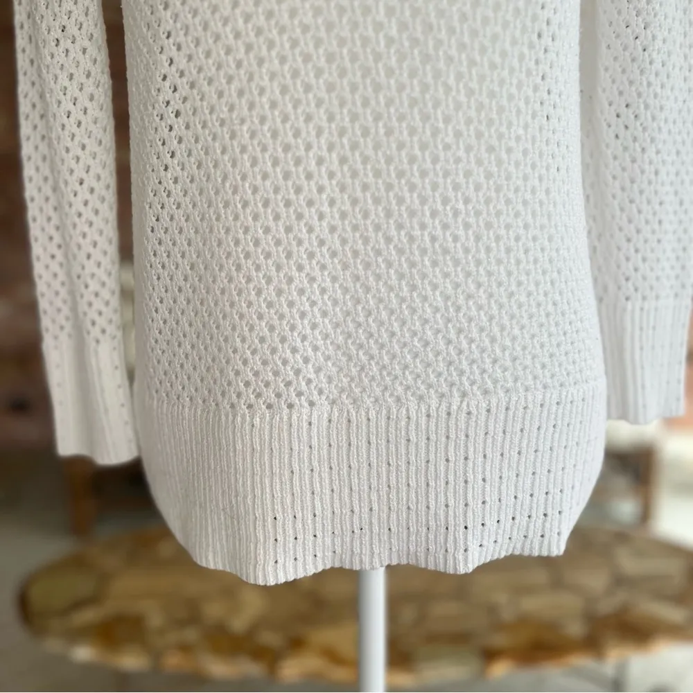 Talbots Sweater Open Knit Long Sleeve Round Neck XS Shimmer Casual Preppy Office - Image 8