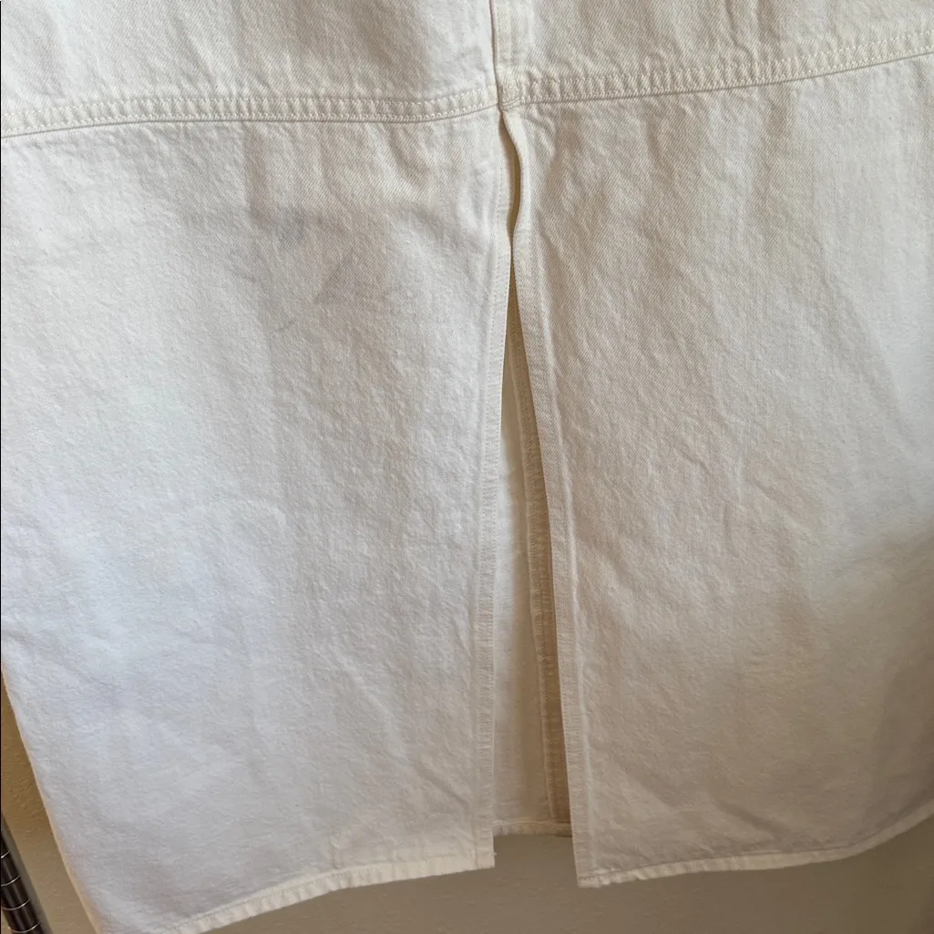 MADEWELL Cream Cargo Denim Skirt. - Image 9