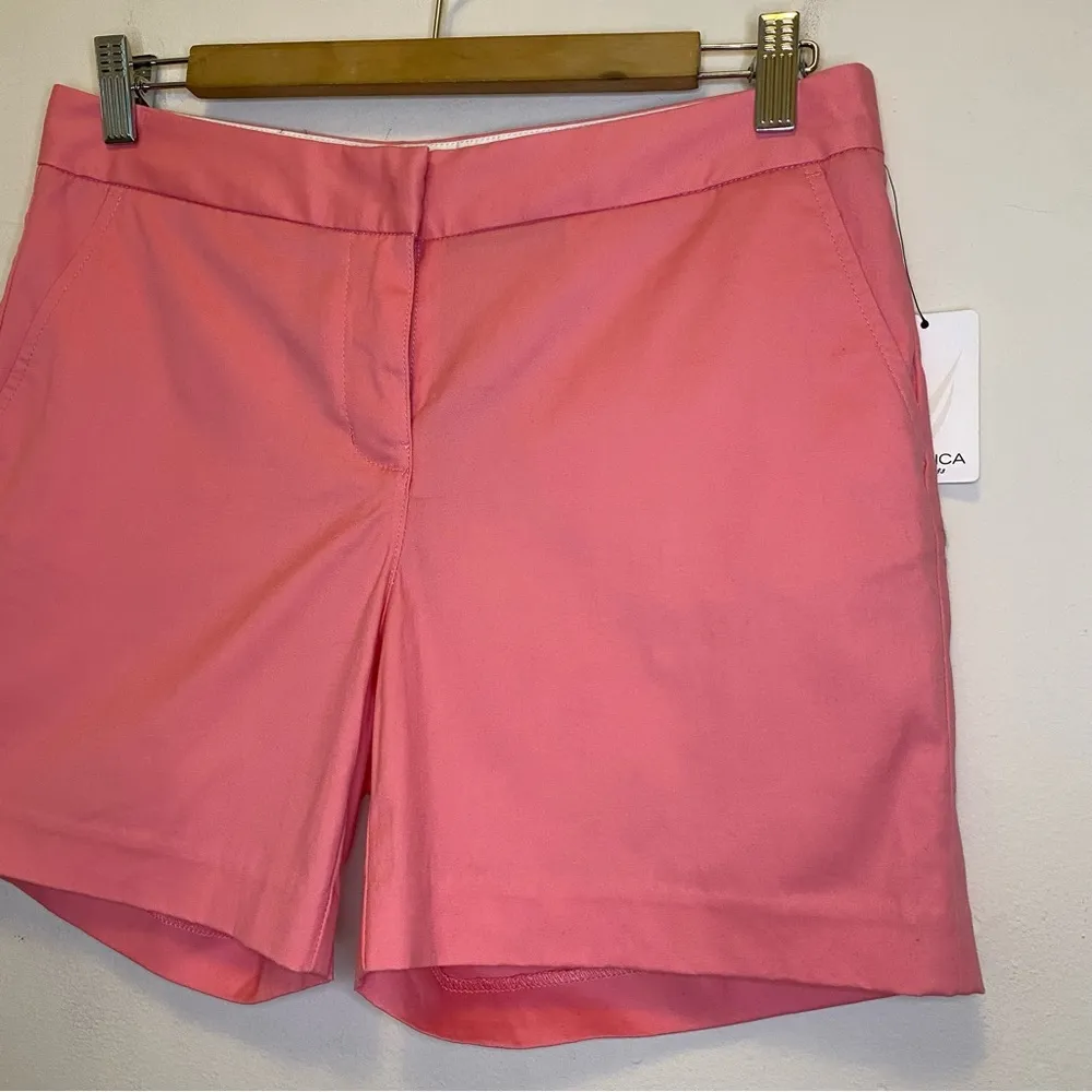 NAUTICA NEW Lightweight Cotton Shorts 5” in Strawberry Pink Sz 6 Small - Image 4
