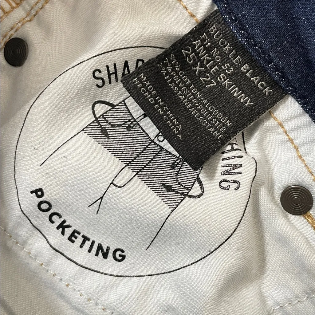 Buckle Black Fit 53 Ankle Skinny Jeans size 25 - Image 8