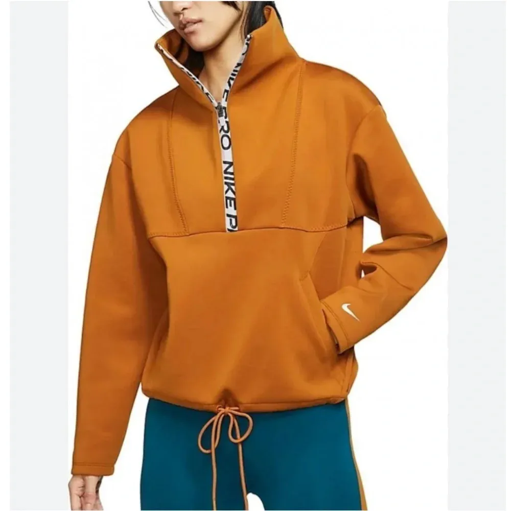 Nike Pro Mockneck Sweatshirt Rust/Brown XXL - Image 4
