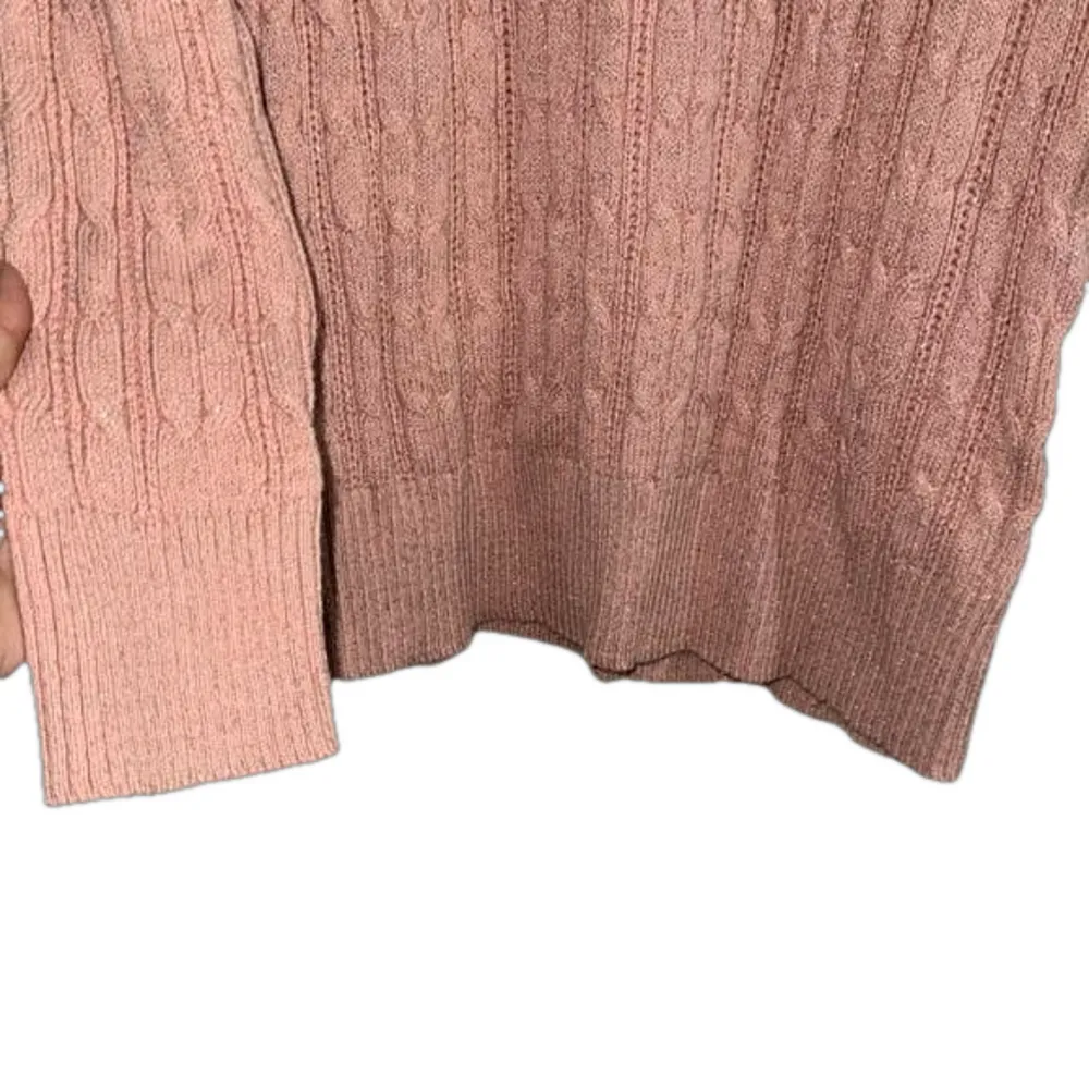 ST.JOHN’S BAY peachy, pink metallic sweater - Image 3