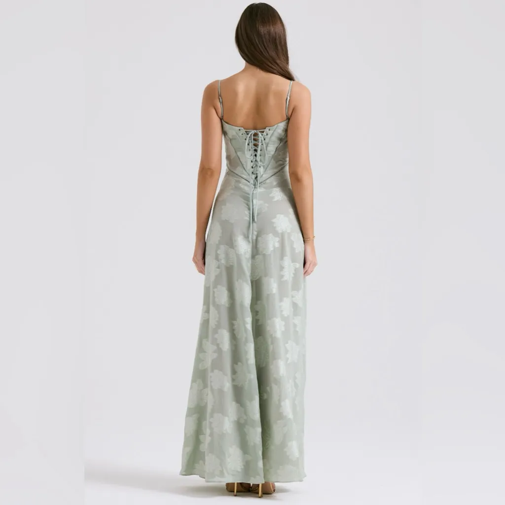 House of CB SEREN Pistachio Floral Lace Back Maxi Dress, Size X-Small, $285 - Image 9