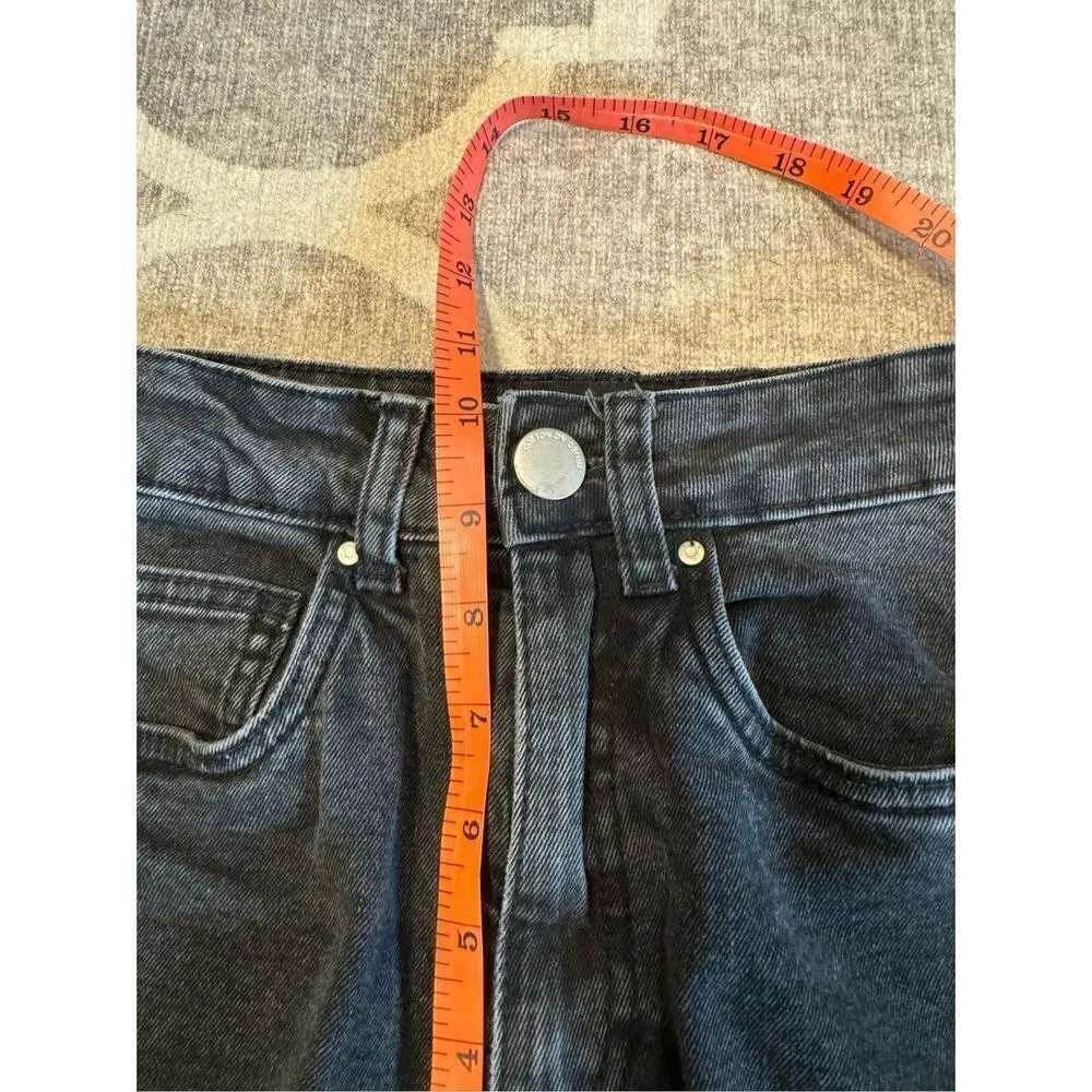 Cotton on stretch straight leg denim jean size 2 charcoal wash - Image 7