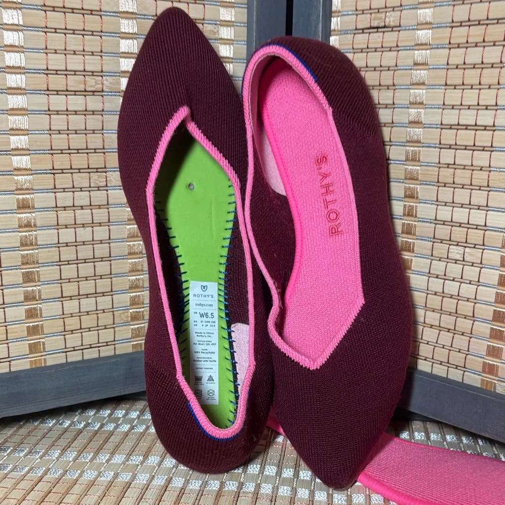Rothy's Burgundy and Pink Women's Flats - Image 2