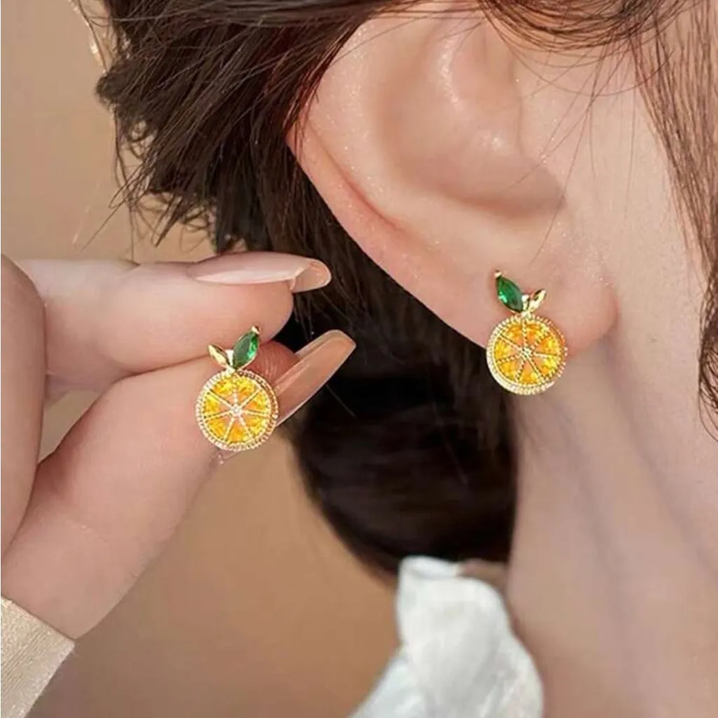 Lemon Earrings Gold - Image 5