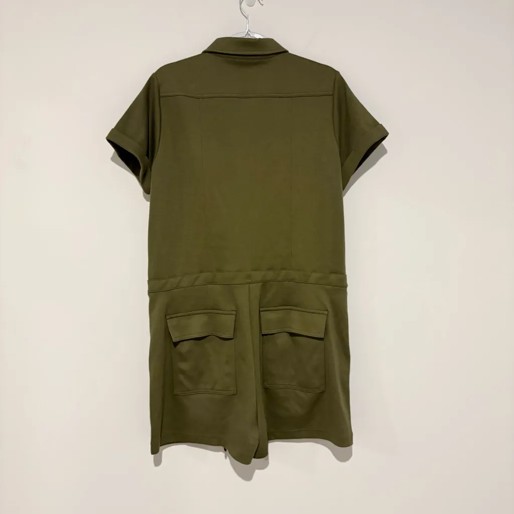 Cabi 6592 Squad Zip Front utility Drawstring Waist‎ romper Olive Green medium - Image 3
