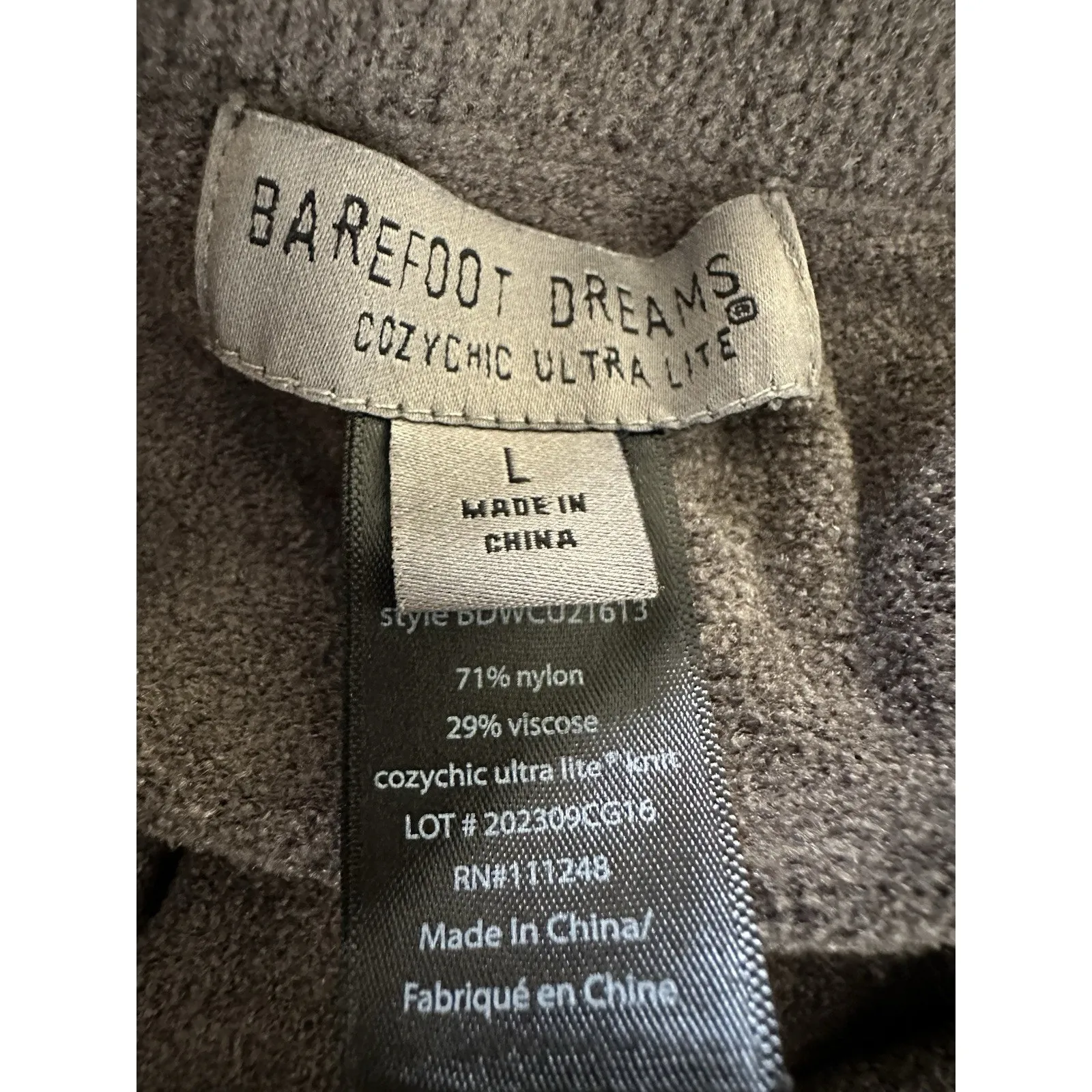 Barefoot Dreams CozyChic Ultra Lite Knit Track Pant Womens Large Joggers Carbon - Image 7