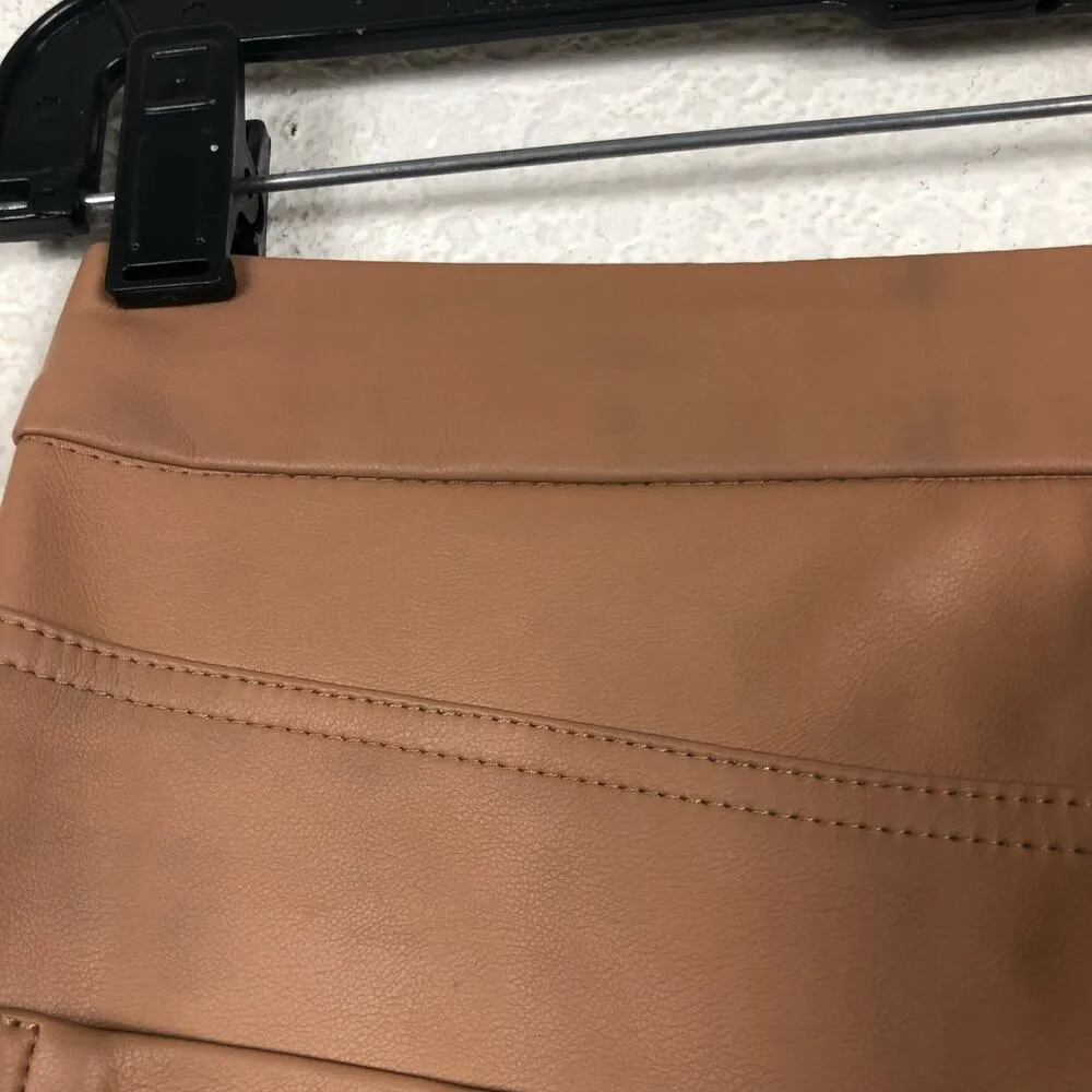 Blank NYC The Baxter High Rise Vegan Leather Pant Size 24 Tan Neutral Wide Leg - Image 11