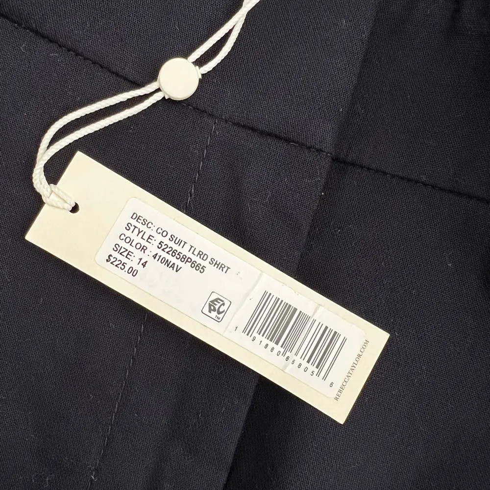 NWT REBECCA TAYLOR High Waist Cotton Tailored Navy Shorts Sz 14 - Image 7