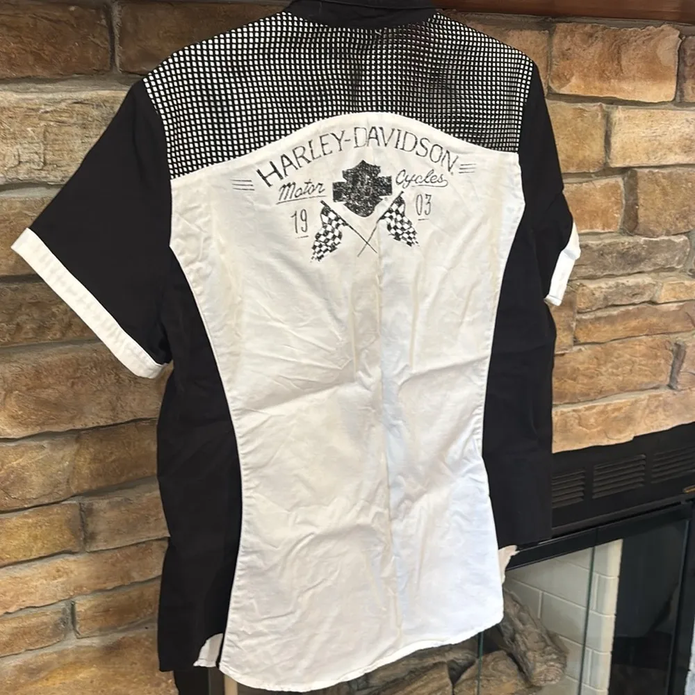 Harley Davidson Women’s Short Sleeve Zip Up Tshirts - Image 4