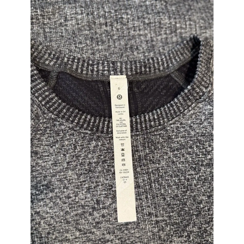 Lululemon Womens Sweater Gray Rest Less Ribbed Knit Thumbhole Pullover Size 6 - Image 3