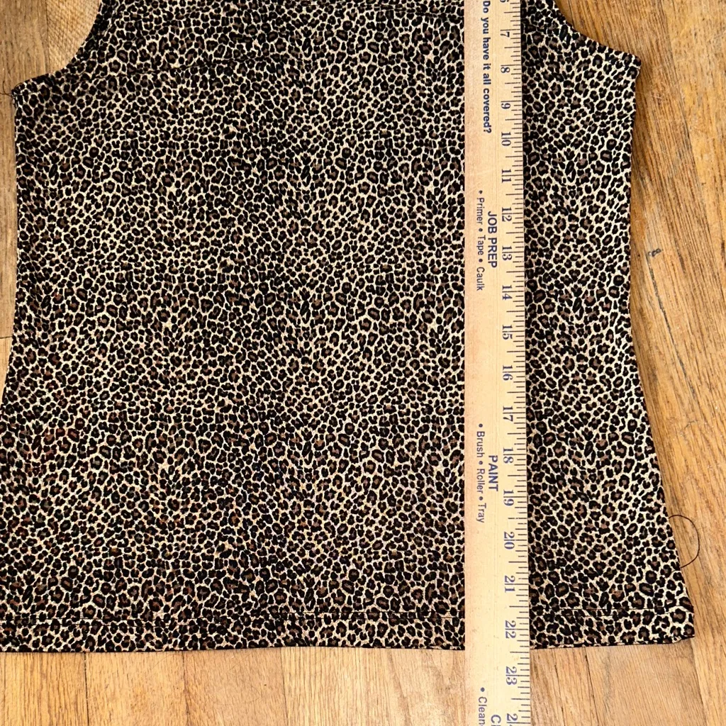 Chic Leopard Print Tank Top‎ Large Petite y2k slinky stretch Black Size undefined - Image 5