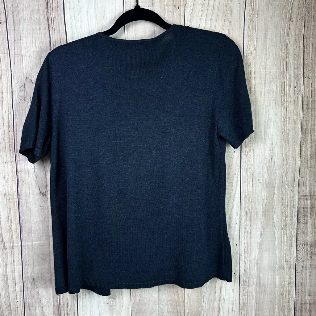 Norton McNaughton Black Embroidered Blouse 100% Silk - Image 7