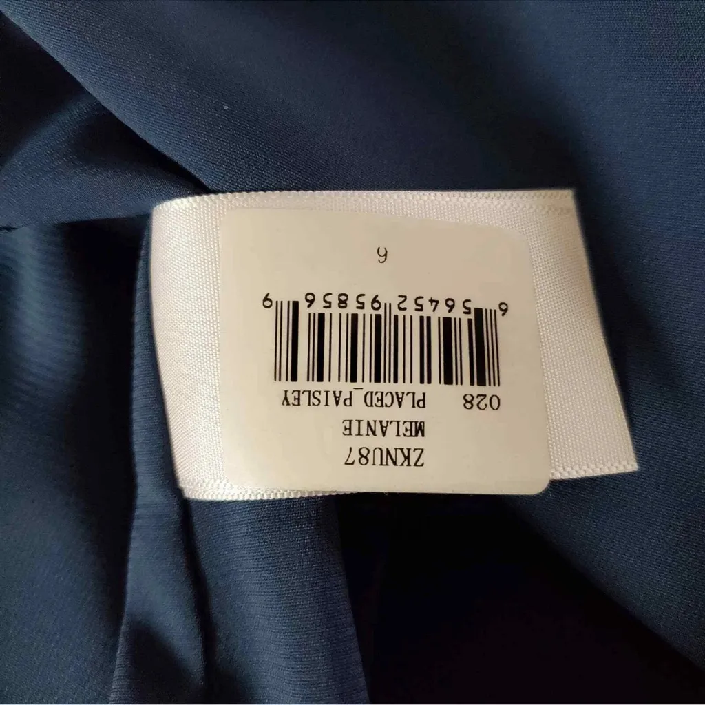 Plenty by Tracy Reese Fit & Flare Blue/Yellow Cap Sleeve Paisley Dress Size 14P - Image 5