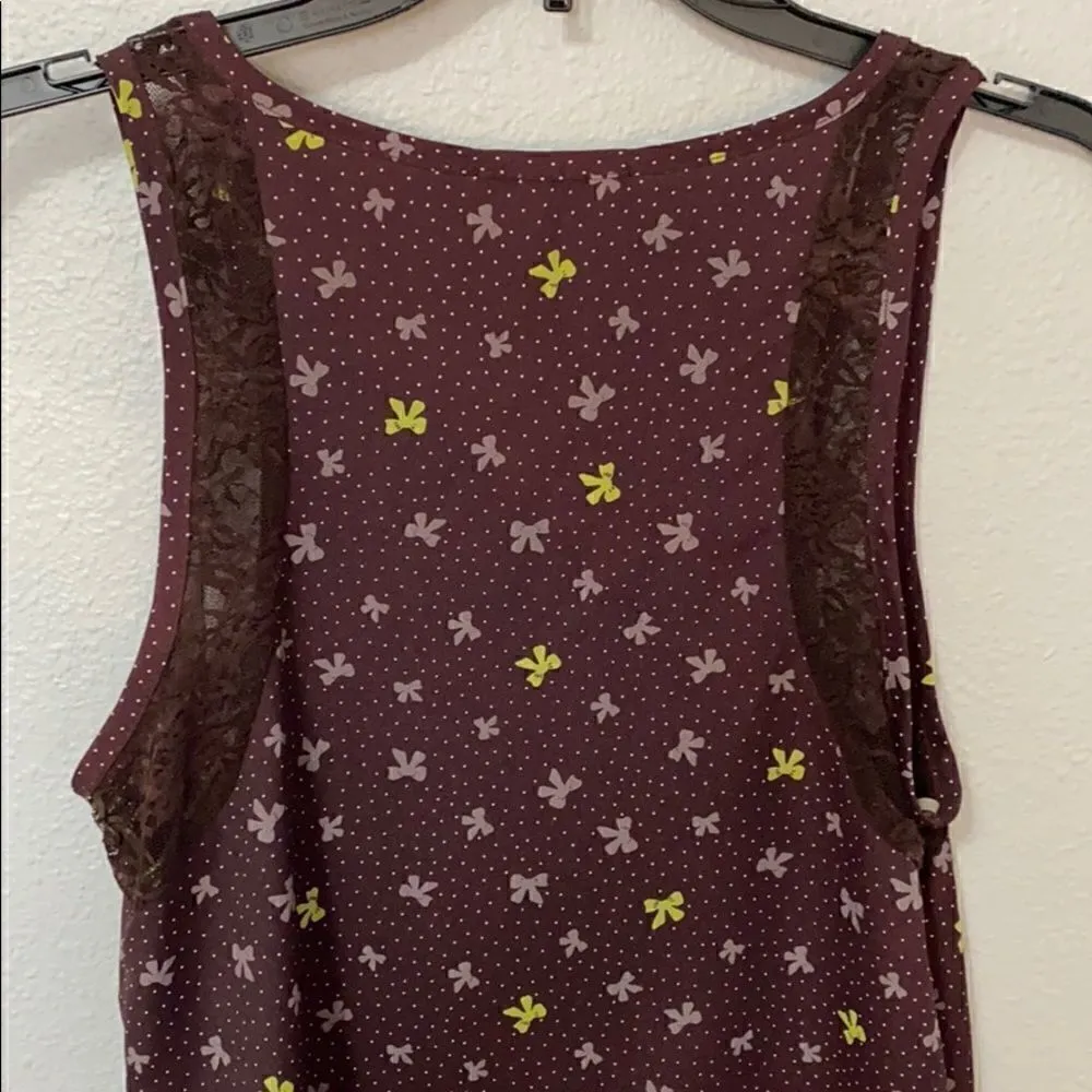 Lush High Low Tank Bow Top w/ Lace Detail - Image 4