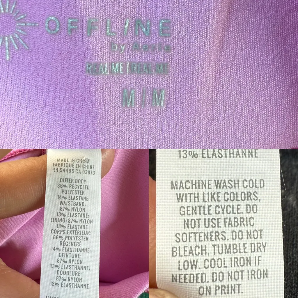 Aerie Offline Womens Shorts Crossover Waist Pink Orange Paisley Size Medium - Image 9