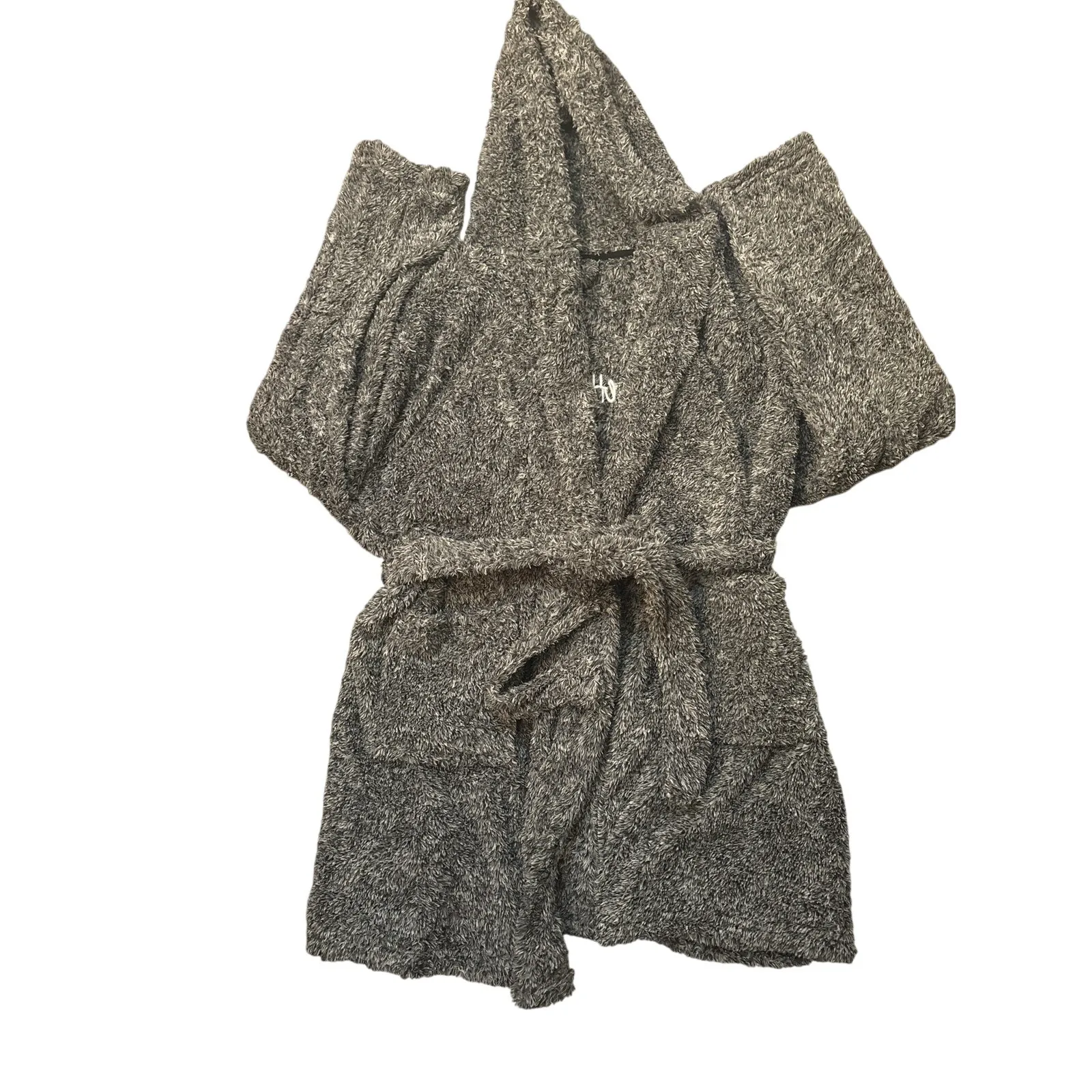 PRETTYLITTLETHING Charcoal Fluffy Bath Robe M Cozycore Comfy Loungewear Casual - Image 5