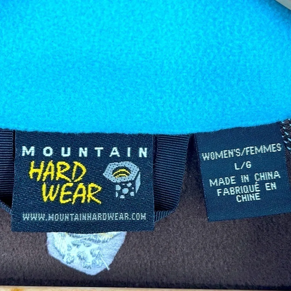 Mountain Hardwear Microchill Quarter Zip Fleece Brown & Teal Women’s Size Large - Image 3