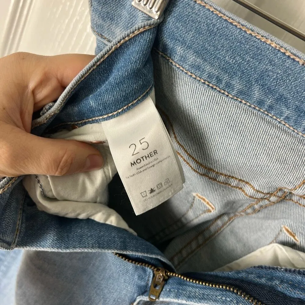 Mother Insider Crop Step Fray Jeans In Thrilling Shots 25 Blue - Image 10