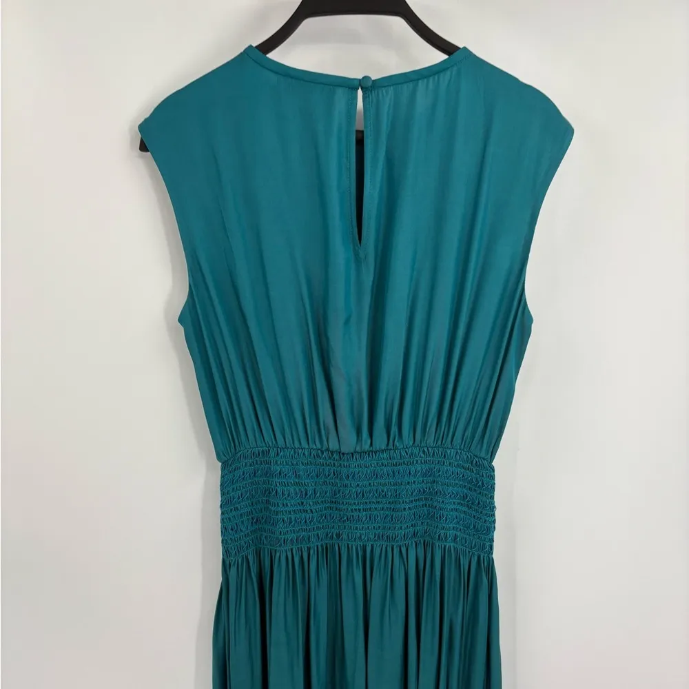 KATE SPADE Silk-blend Twill Smocked-waist Dress In Dark dress size small NWT - Image 11