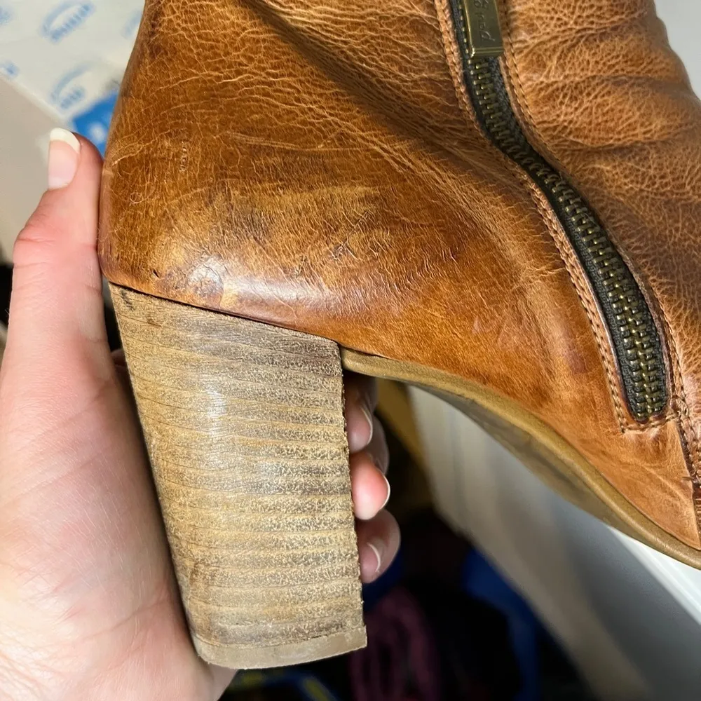 Paul Green Soft Leather Peep Toe Heeled Booties - Image 13