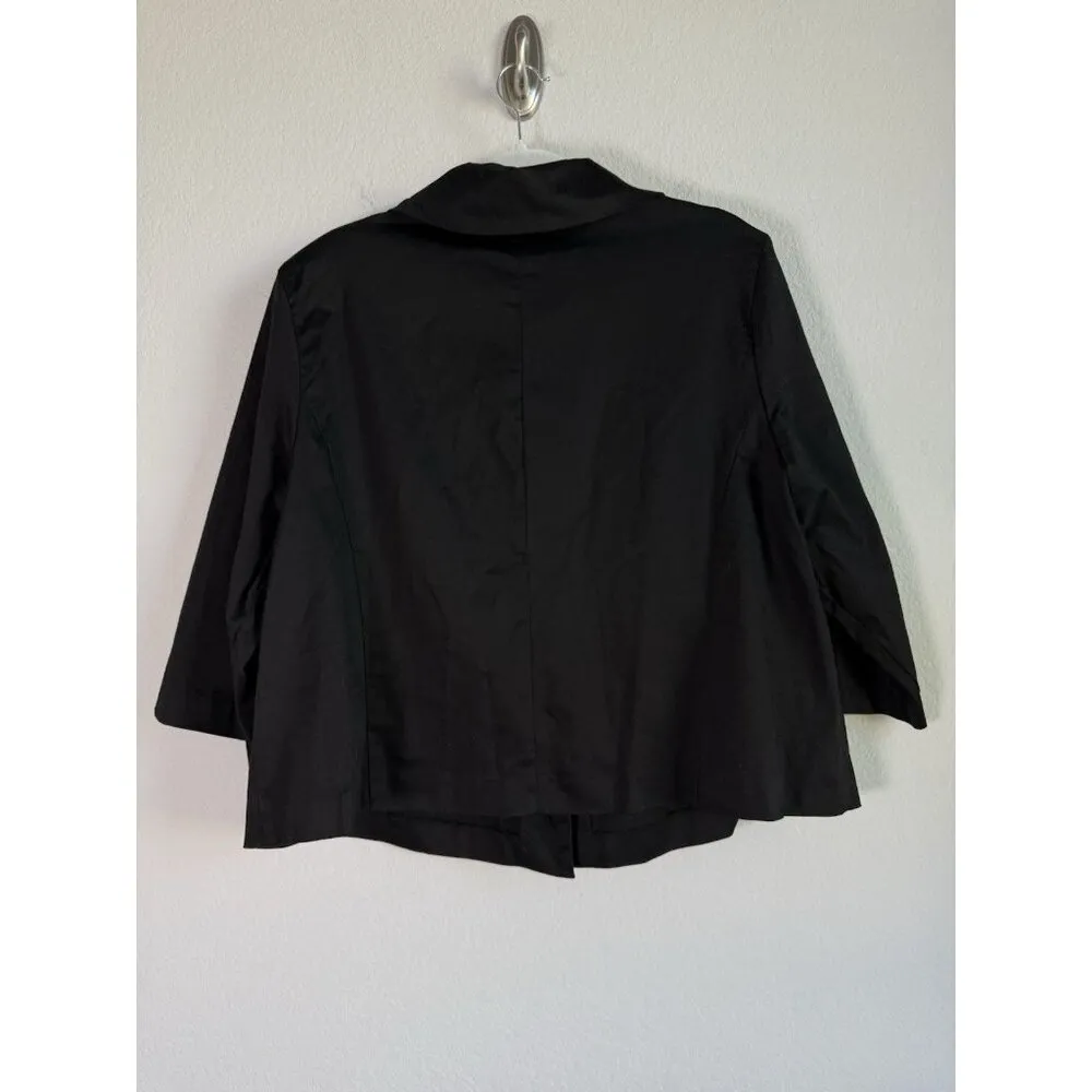 Cato Women’s Size 18/20W Black 3/4 Sleeve Lightweight Blazer Jacket Big Buttons‎ - Image 3