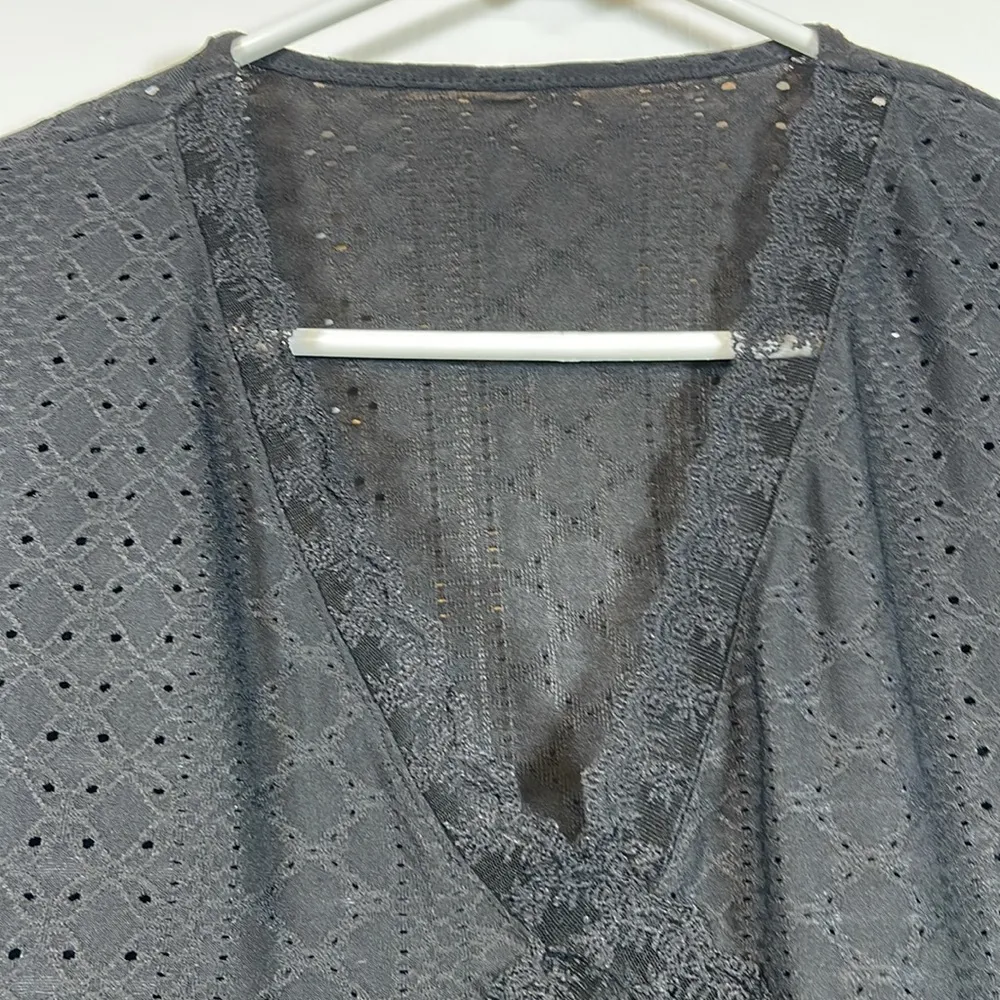 Shein X Frenchy Forever 21 Butterfly Flounce Flowy V-Neck Schiffy Blouse NWT LRG - Image 4