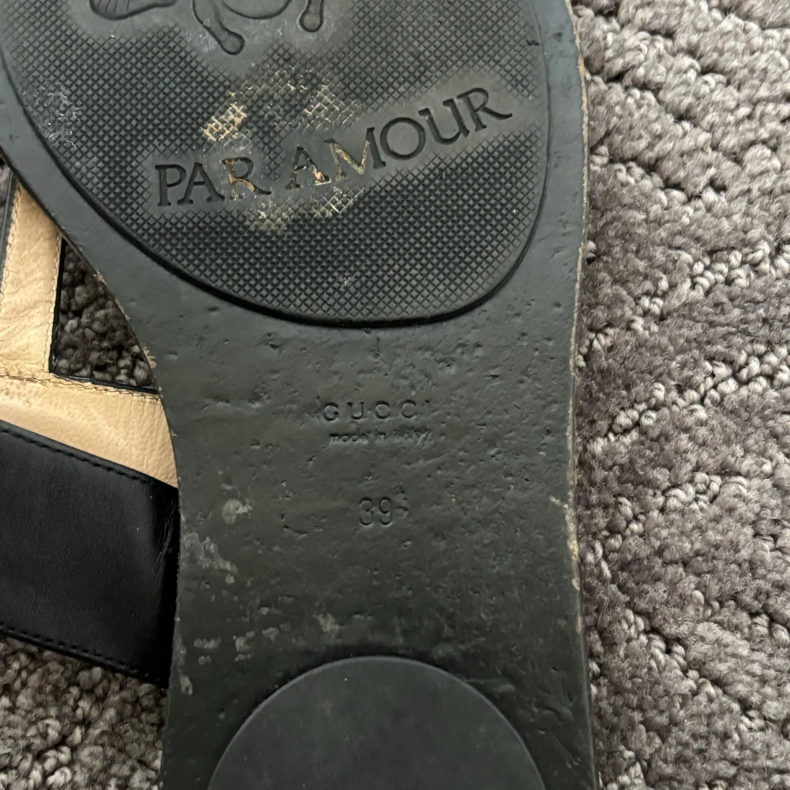 Gucci Marmont GG Thong Sandals Black Slip On Flip Flop Flat Size EU 39 US 9 - Image 11