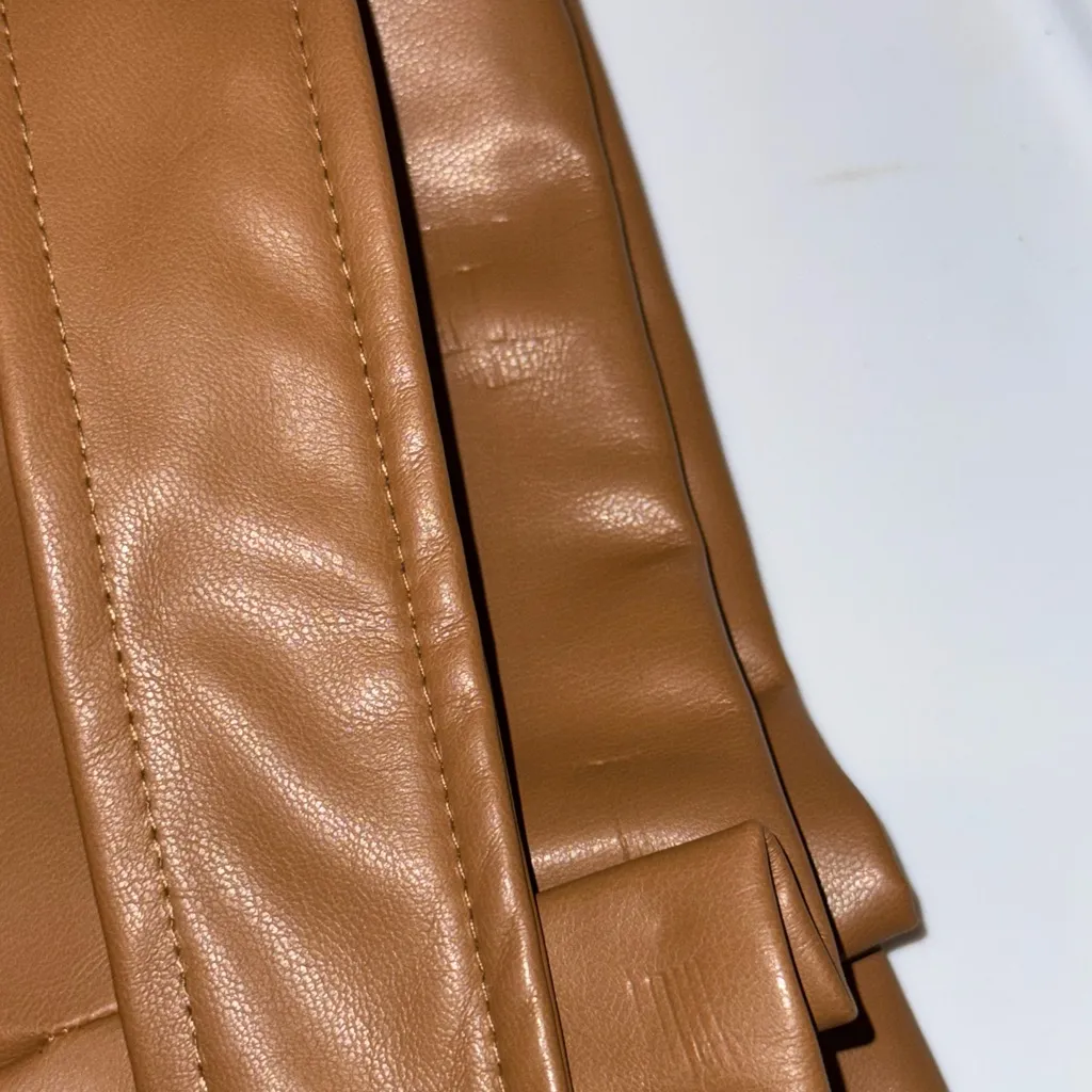 NWT Heyson Tan Faux Leather Paperbag Tie Waist Pants Women’s Size 2XL Brown Plus - Image 12