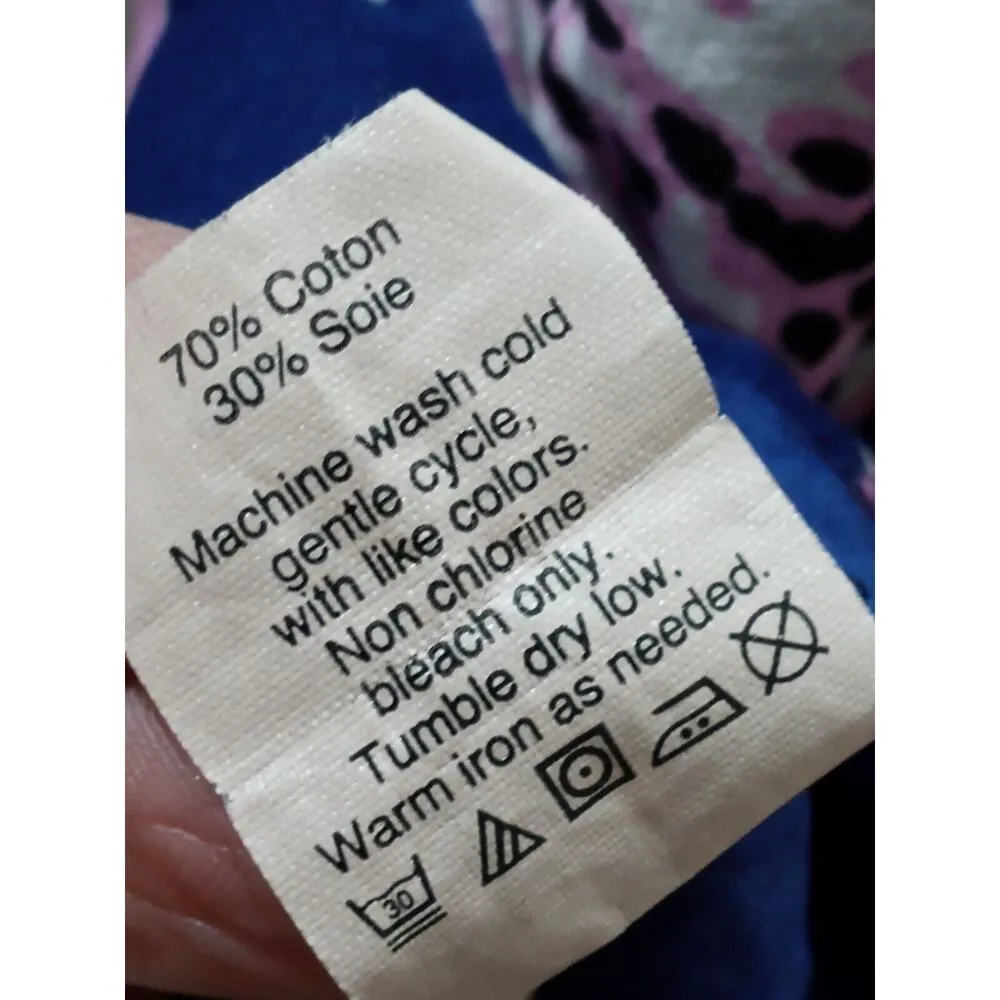 J.CREW Women's Blue Floral Silk Collared Long Sleeve Button Down Shirt Size XS - Image 8