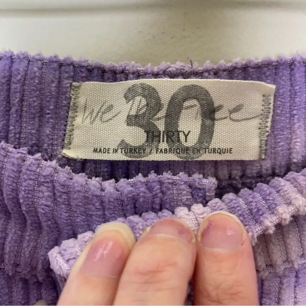 We the Free People Reese Pitched Straight Leg Corduroy Tie Dye Purple Pants 30 - Image 6