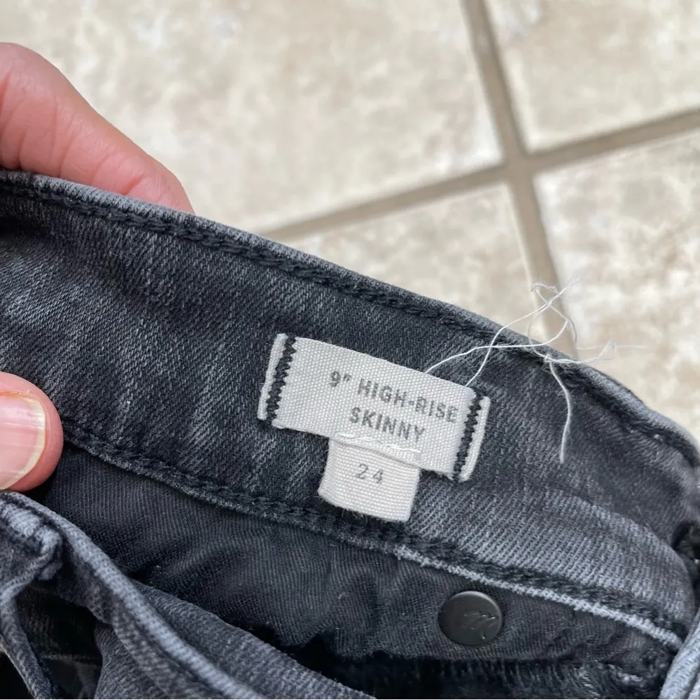 Madewell 9" High Rise Skinny Jeans Women's Size 24 Stretch Denim Dark Wash Black - Image 8